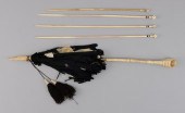 FOUR WHALEBONE AND WHALE IVORY