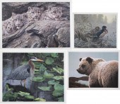 FOUR WILDLIFE PRINTS, OFFSET L