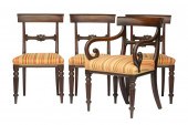 FOUR WILLIAM IV CARVED MAHOGAN