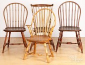 FOUR WINDSOR CHAIRS, LATE 18TH