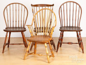 FOUR WINDSOR CHAIRS, LATE 18TH