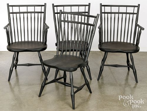 FOUR WINDSOR CHAIRSFour