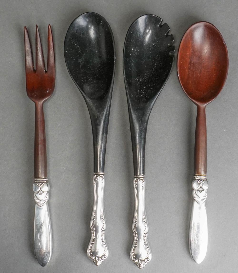 FOUR WOOD AND STERLING SILVER