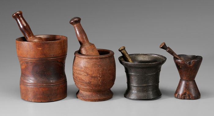 Four Wood, Brass Mortars and
