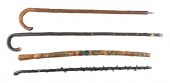 FOUR WOOD CANES AND WALKING ST