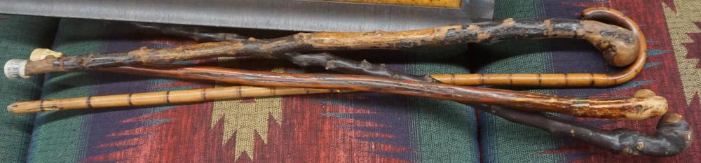 FOUR WOOD WALKING STICKSFour Wood