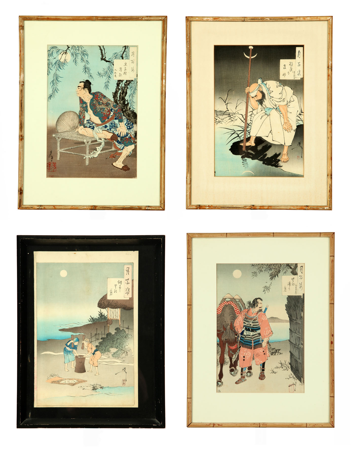 FOUR WOODBLOCK PRINTS.  Japan  late