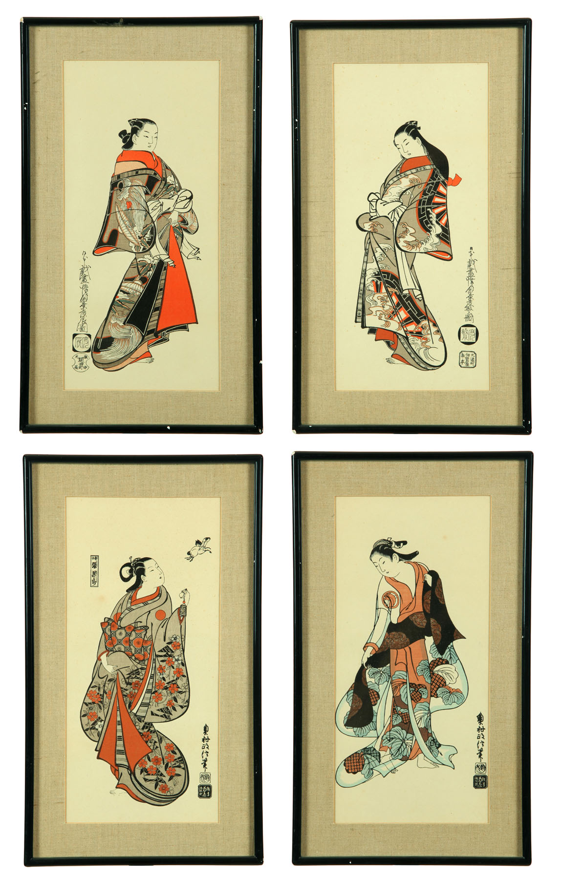FOUR WOODBLOCK PRINTS.  Japan 