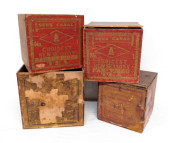 FOUR WOODEN 19TH C. ASIAN TEA