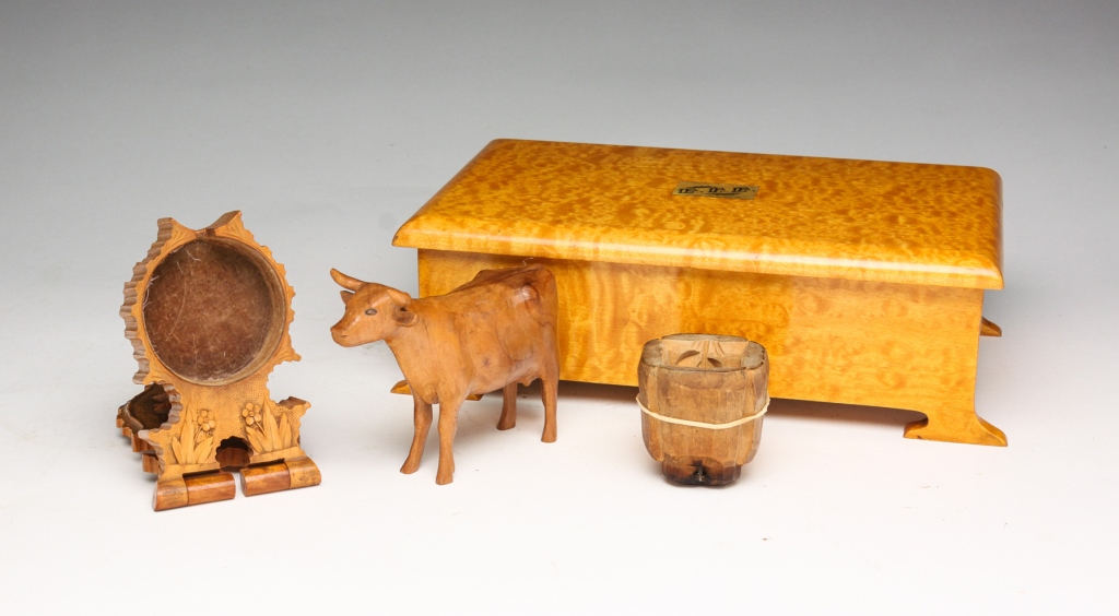 FOUR WOODEN PIECES. Nineteenth