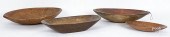 FOUR WOODEN TRENCHERSFour wood