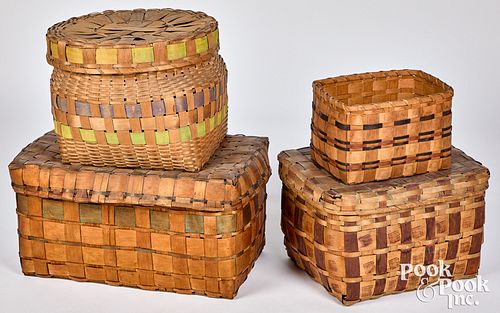 FOUR WOODLANDS PAINTED SPLINT