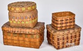 FOUR WOODLANDS PAINTED SPLINT