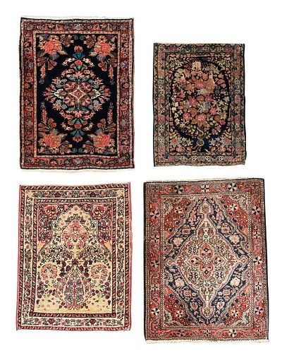 FOUR WOOLEN HAND KNOTTED PERSIAN