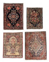 FOUR WOOLEN HAND KNOTTED PERSI