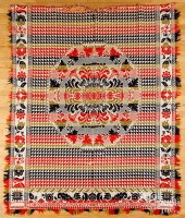 FOUR WOVEN COVERLETS, MID 19TH