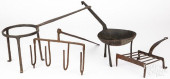FOUR WROUGHT IRON HEARTH ITEMS
