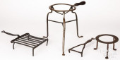 FOUR WROUGHT IRON TRIVETS, 19T