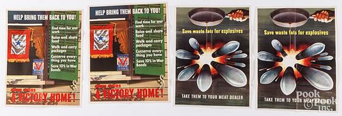 FOUR WWII WAR POSTERSFour WWII