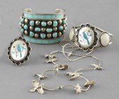 Four Zuni Silver Jewelry Piece