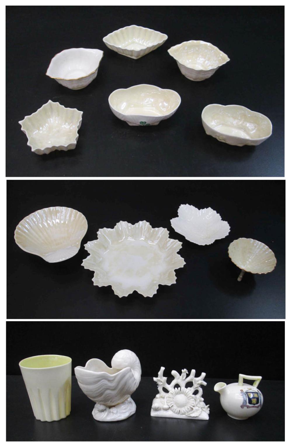 FOURTEEN BELLEEK PARIAN PORCELAIN