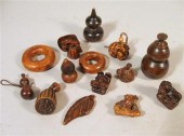Fourteen Chinese carved wooden