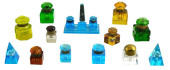 FOURTEEN CUT GLASS INKWELLS, V