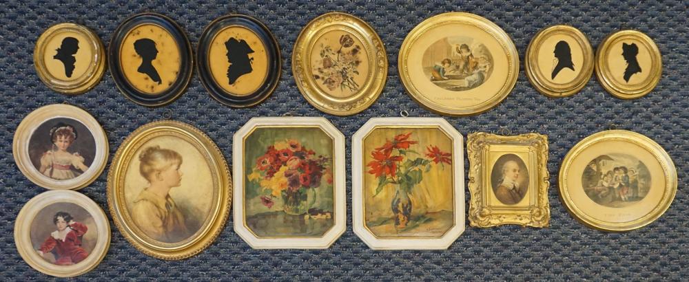 FOURTEEN DECORATED POTTERY