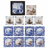 FOURTEEN DUTCH TILES DEPICTING