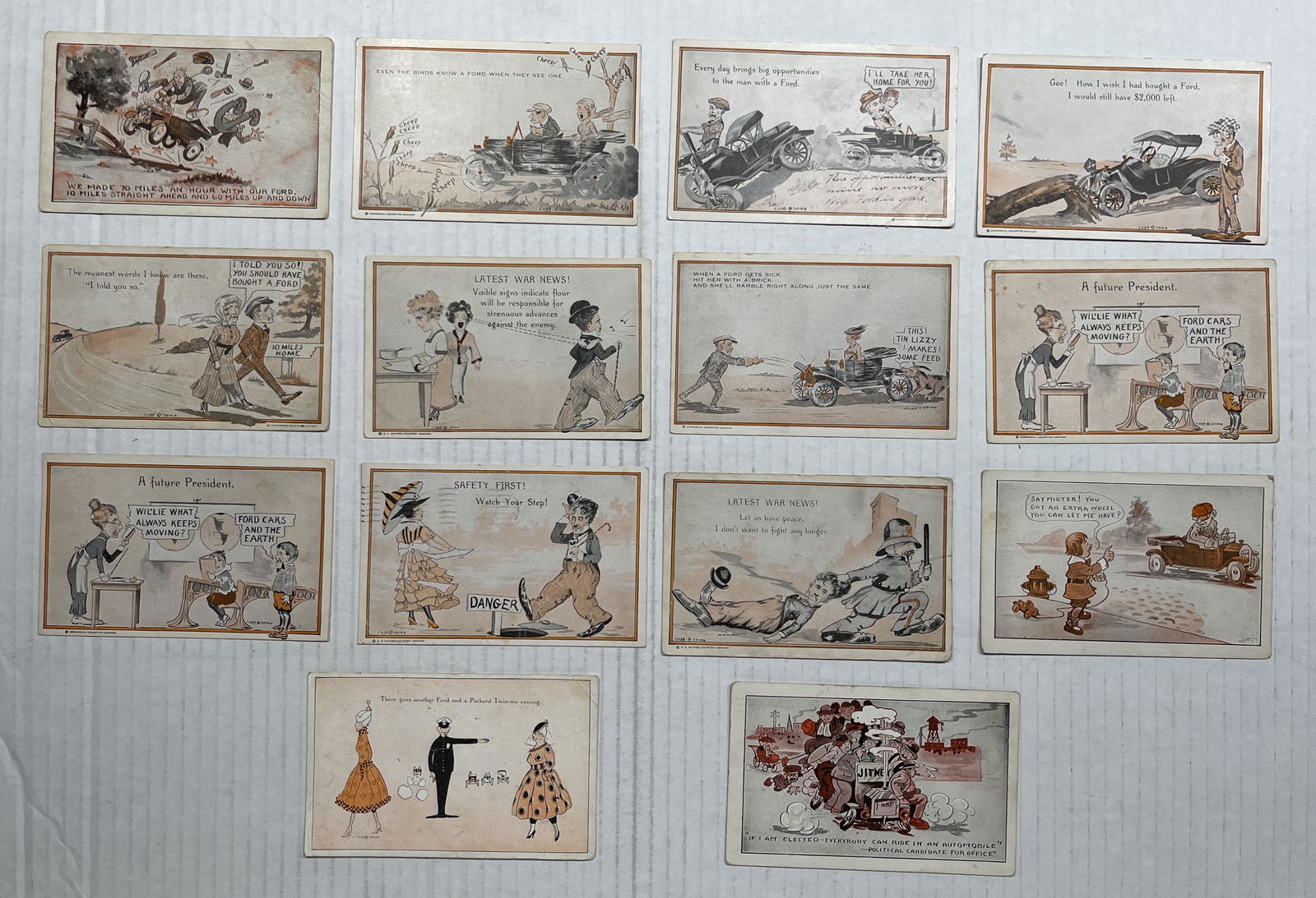 FOURTEEN EARLY POSTCARDS RELATED TO