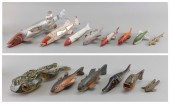 FOURTEEN HAND-CARVED AND PAINT