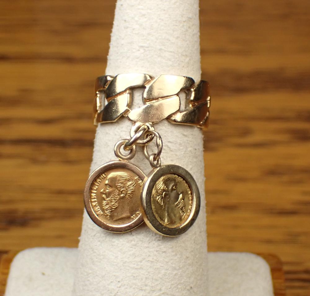 FOURTEEN KARAT GOLD BAND WITH
