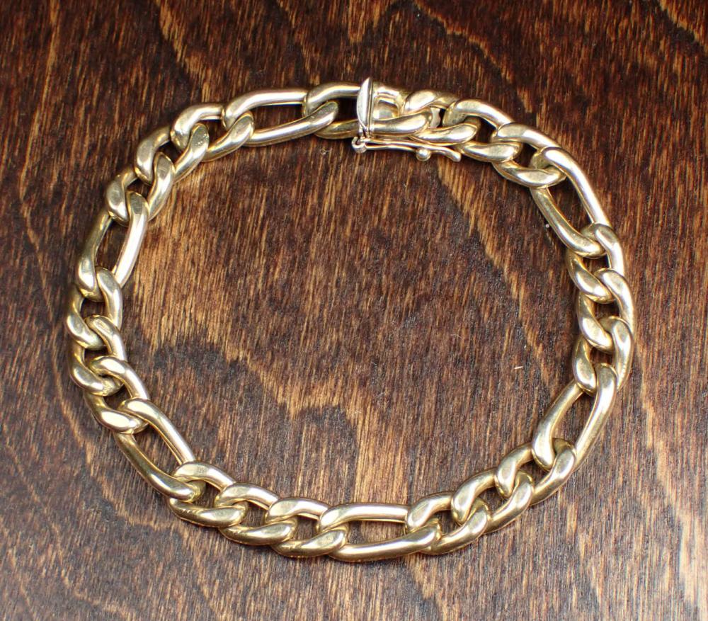 FOURTEEN KARAT GOLD FIGARO CHAIN