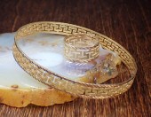 FOURTEEN KARAT GOLD GREEK KEY