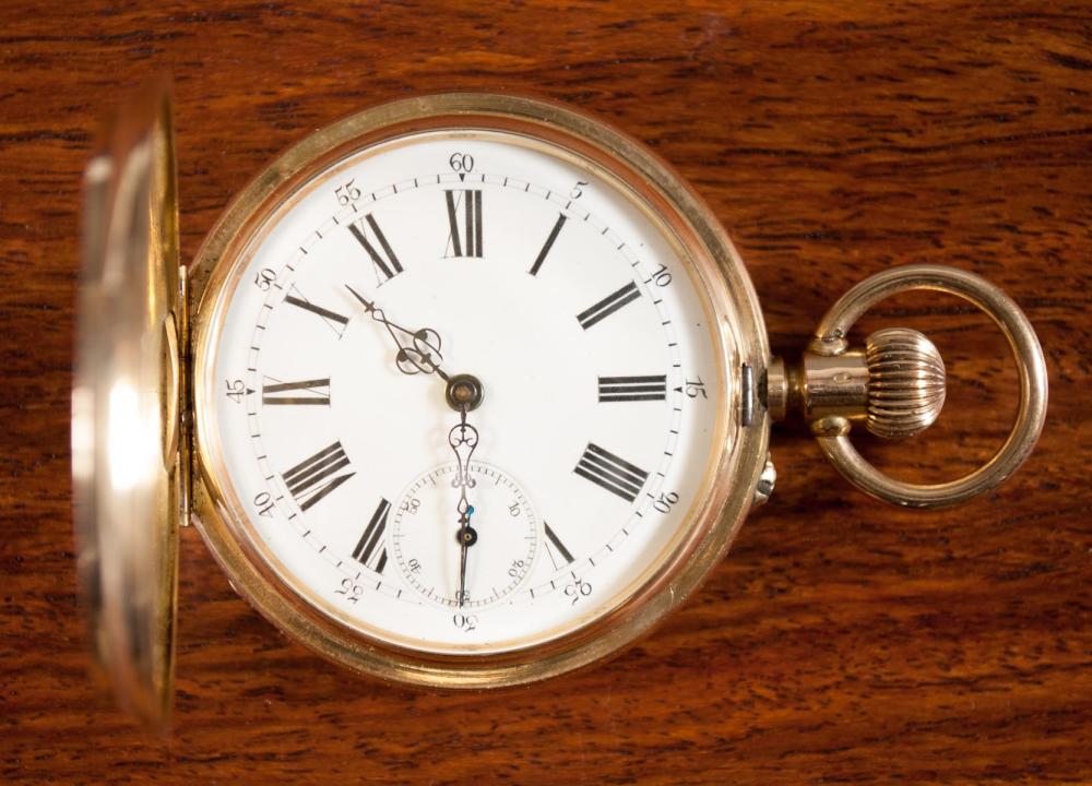 FOURTEEN KARAT GOLD HUNTER CASE