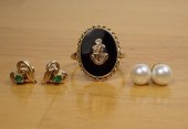 FOURTEEN KARAT GOLD RING AND T