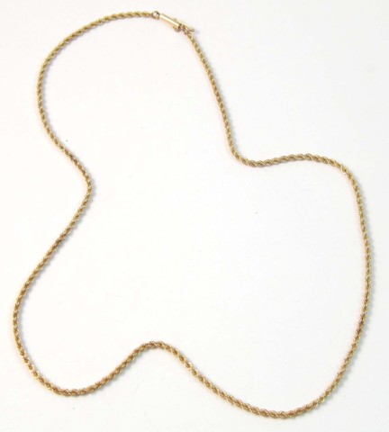 FOURTEEN KARAT GOLD ROPE CHAIN 18''