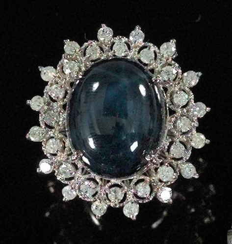 Fourteen-Karat White Gold, Sapphire