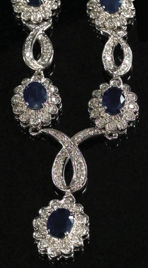 Fourteen-Karat White Gold, Sapphire