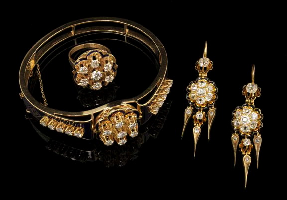 Fourteen-Karat Yellow Gold, Diamond