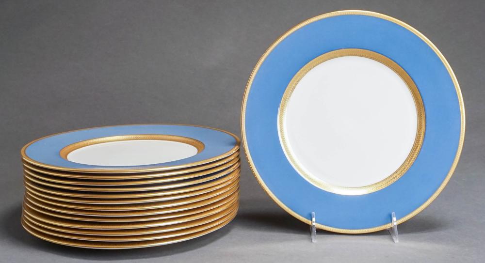 FOURTEEN LENOX GILT POWDER BLUE