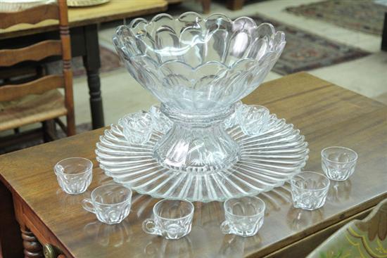 FOURTEEN PIECE HEISEY PUNCH SET.