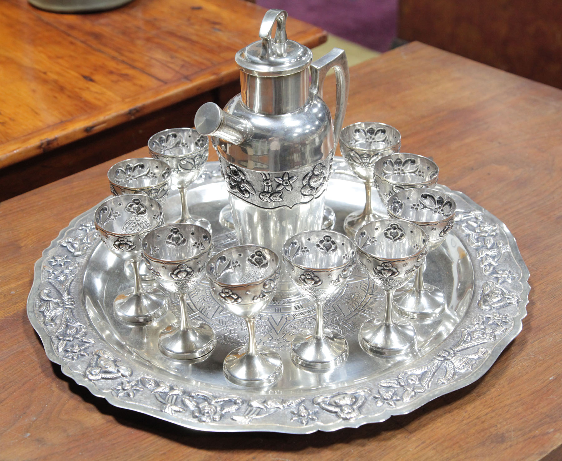 FOURTEEN PIECE STERLING SILVER