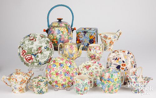 FOURTEEN PIECES CHINTZ PORCELAIN,