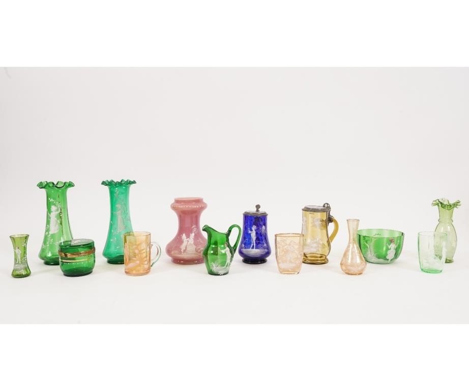 Fourteen pieces of Mary Gregory