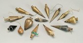 Fourteen plumb bobs: 12 brass: