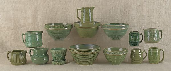 Fourteen pottery mixing bowls