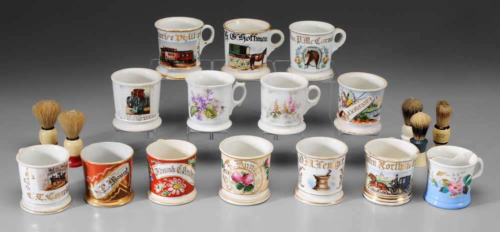 Fourteen Shaving Mugs American,
