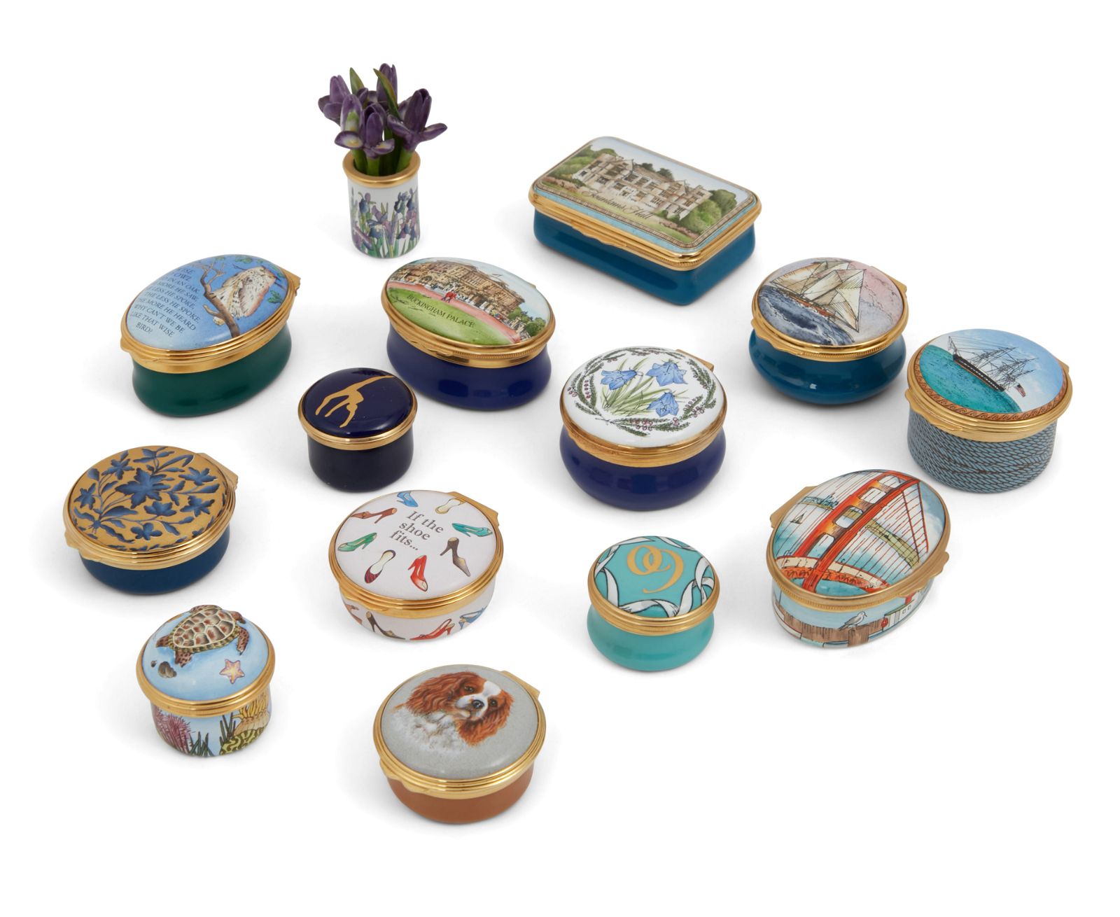 FOURTEEN STAFFORDSHIRE ENAMEL