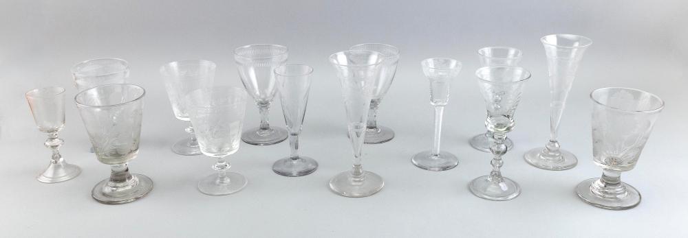 FOURTEEN STEMMED GLASSES ENGLISH